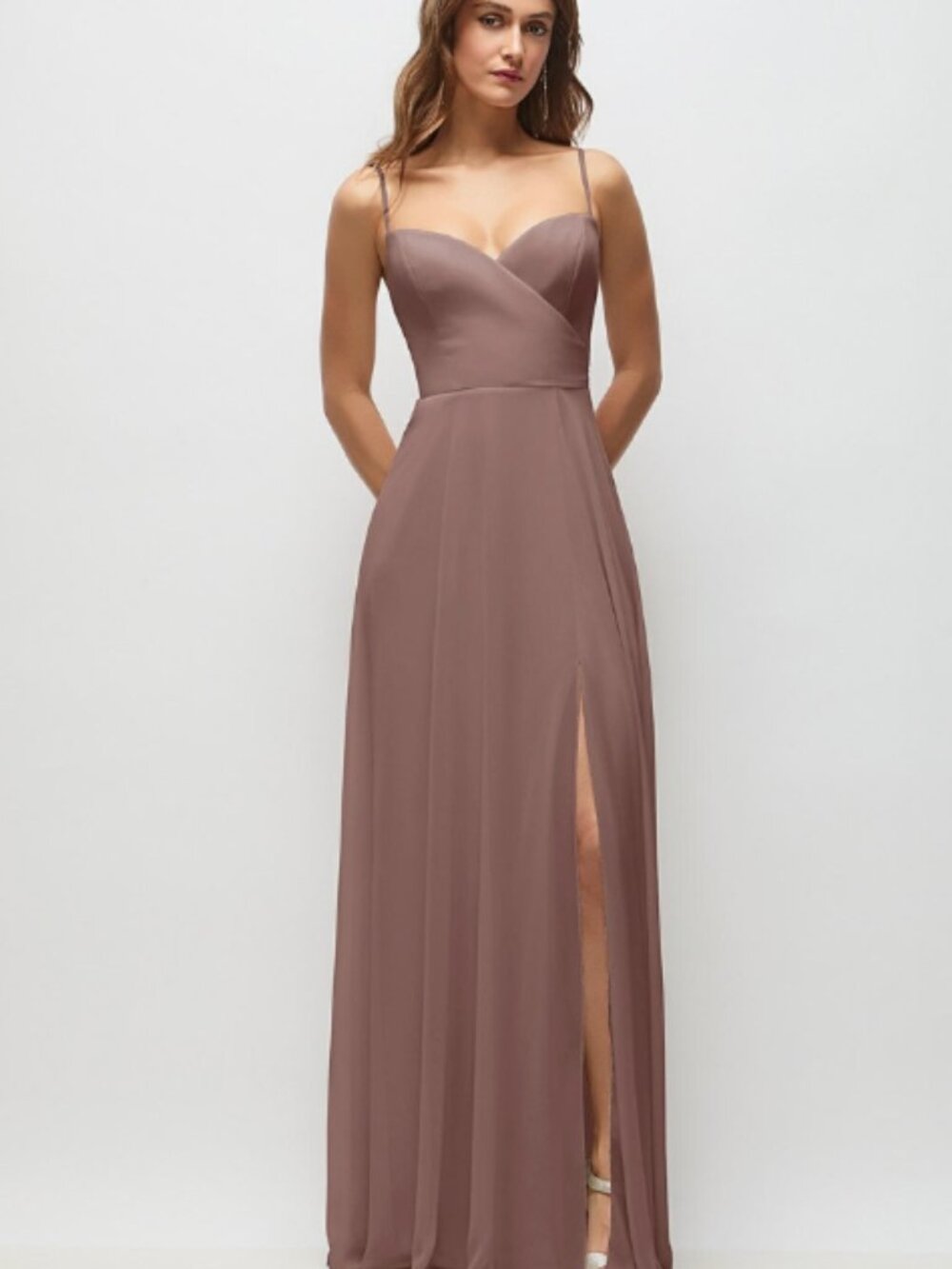 Wrap Bodice Chiffon Maxi Dress